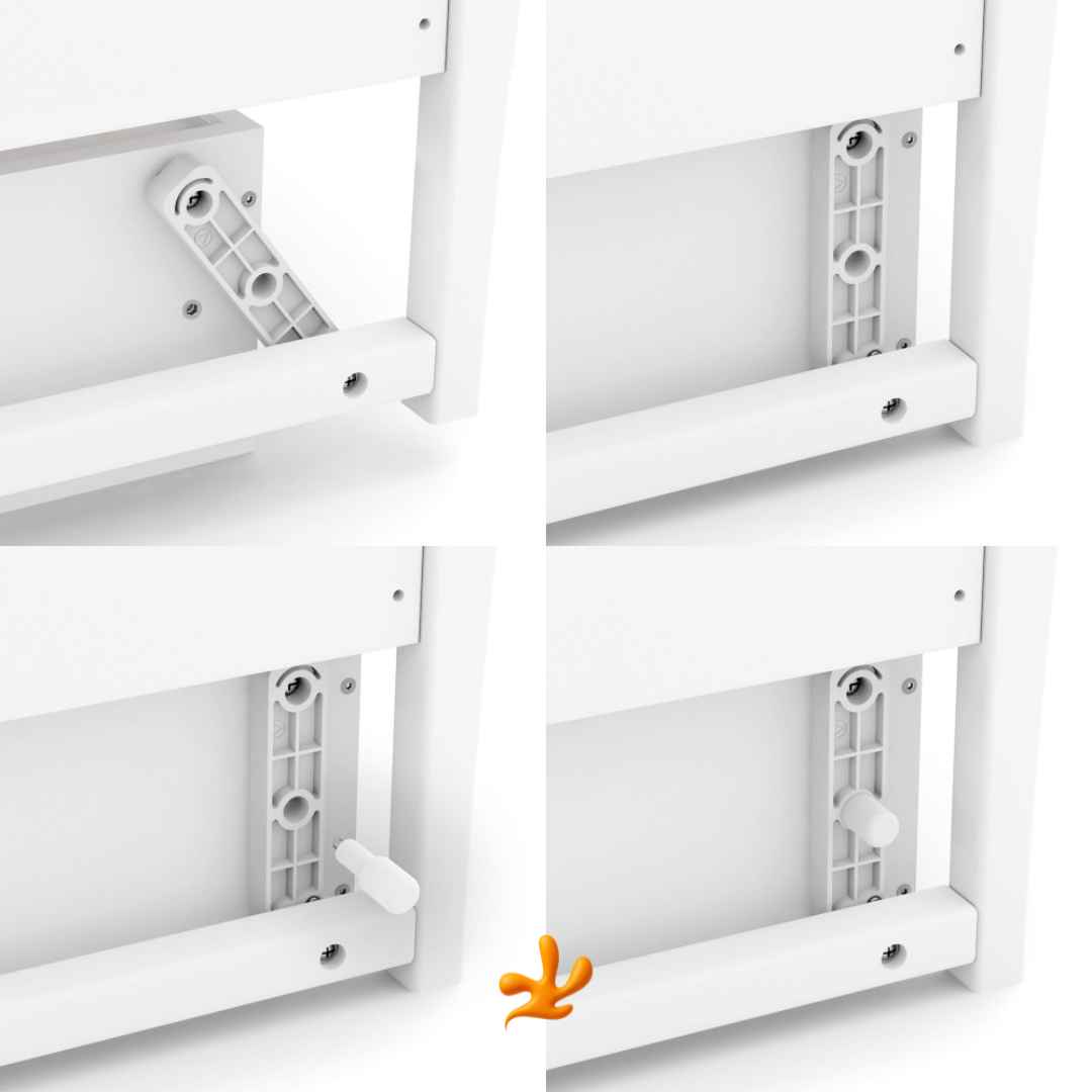 Houpací mechanismus Gekko pro uklidňování dítěte. Vhodný pro postýlky Markito. S úložným šuplíkem na věci. Bílá.